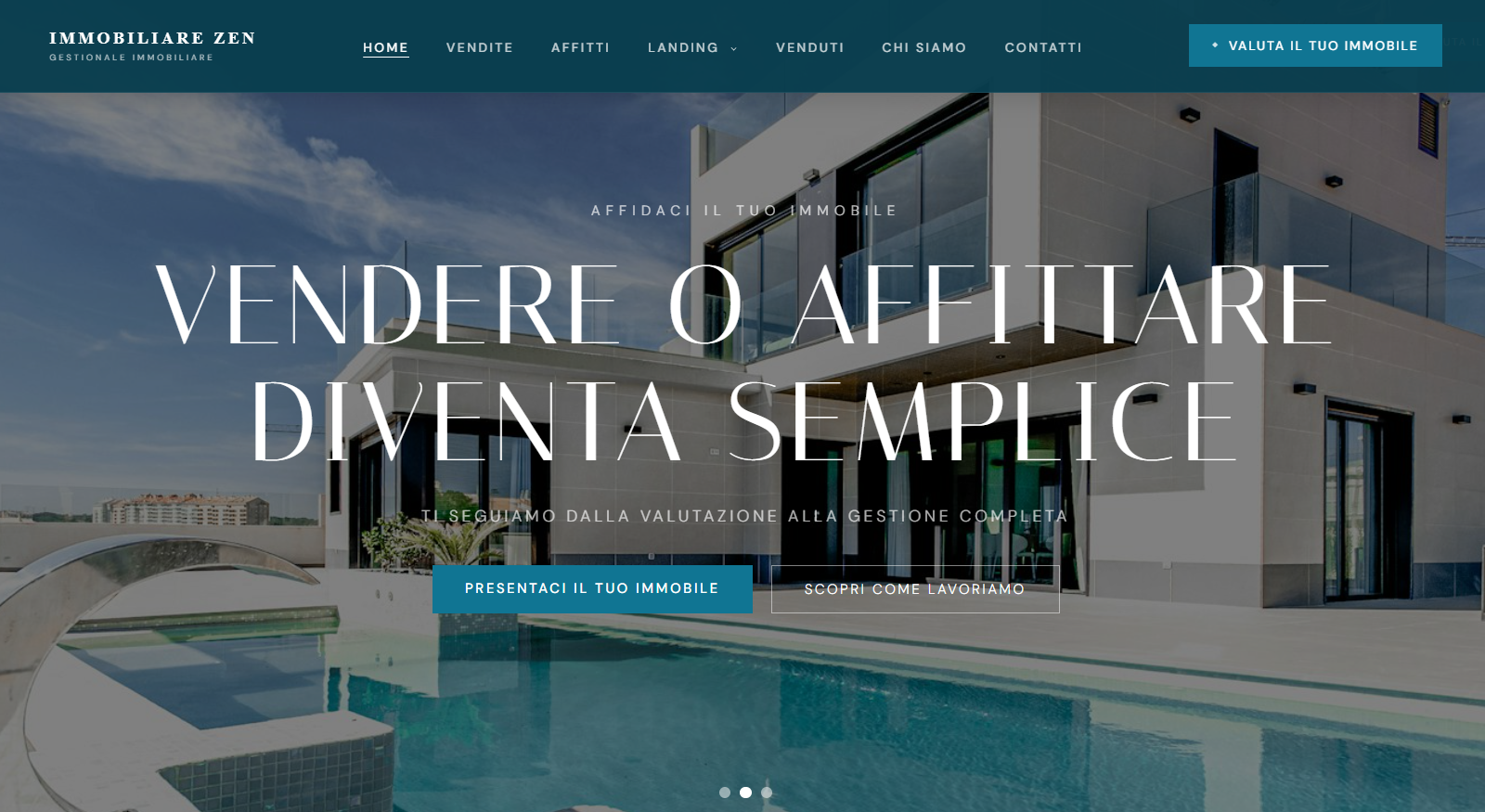 Homepage del sito pubblico di un'agenzia
